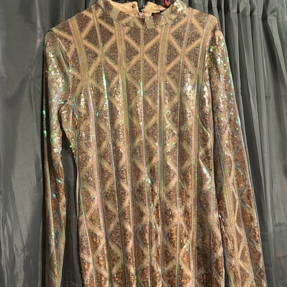 Sequin mini dress. - Picture 2 of 5